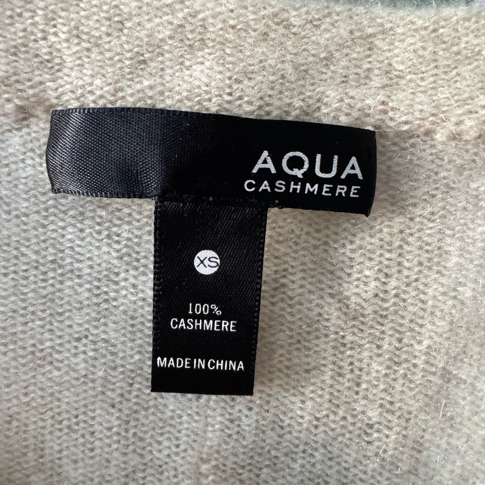 Aqua Cream Oatmeal Women's Cashmere Cardigan XS - Picture 10 of 10